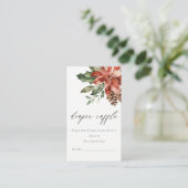 ポインセチア松コーンおむつラッフルベビーシャワー エンクロージャーカード (スタンド正面)