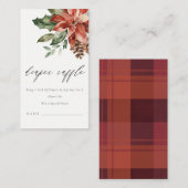 ポインセチア松コーンおむつラッフルベビーシャワー エンクロージャーカード (正面/裏面)