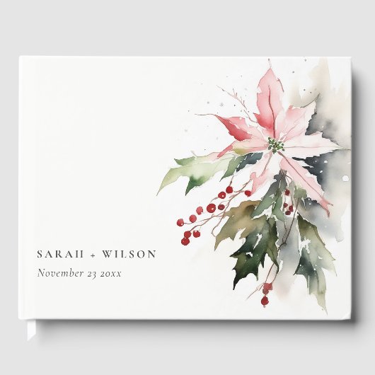 ポインセチア果実の葉の水の色結婚の ゲストブック (正面)