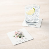 ポインセチア果実の葉の水の色結婚の スクエアペーパーコースター (インサイチュ)