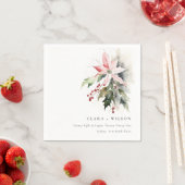 ポインセチア果実の葉の水の色結婚の スタンダードカクテルナプキン (インサイチュ)