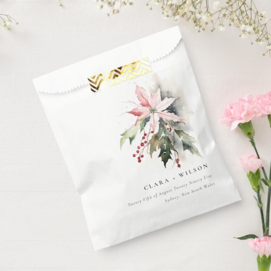 ポインセチア果実の葉の水の色結婚の フェイバーバッグ (封をした状態)