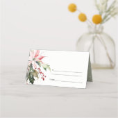 ポインセチア果実の葉の水の色結婚の プレイスカード (裏面)