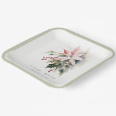 ポインセチア果実の葉の水の色結婚の ペーパープレート (傾斜あり)