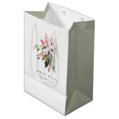 ポインセチア果実の葉の水の色結婚の ミディアムペーパーバッグ (正面アングル)