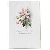 ポインセチア果実の葉の水の色結婚の ミディアムペーパーバッグ (正面)