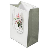 ポインセチア果実の葉の水の色結婚の ミディアムペーパーバッグ (裏面アングル)