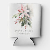 ポインセチア果実の葉の水の色結婚の 缶クーラー (正面)