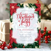 ポインセチア植物学フローラクリスマスパーティー 招待状