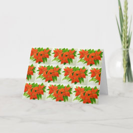 ポインセチア様式の休日のグリーティングカード シーズンカード