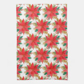 ポインセチア模様 キッチンタオル (縦)