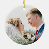 ポインセチア氏そしてミセス |最初の結婚したクリスマス セラミックオーナメント (裏面)