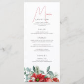 ポインセチア水彩クリスマスパーティー メニュー (正面)