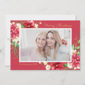 ポインセチア水彩フローラ赤写真 シーズンカード (正面)