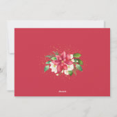ポインセチア水彩フローラ赤写真 シーズンカード (裏面)