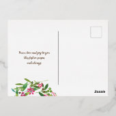 ポインセチア水彩リース実在 箔シーズンポストカード (裏面)