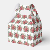 ポインセチア水彩赤フローラクリスマス フェイバーボックス (裏面サイド)