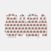 ポインセチア水彩赤フローラクリスマス フェイバーボックス (折り畳みなし)