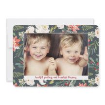 ポインセチア水彩3フォトクリスマスホリデー