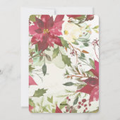 ポインセチア水色クリスマスカード シーズンカード (裏面)