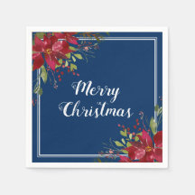 ポインセチア海軍ブルーメリークリスマスホリデー