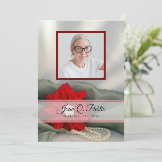 ポインセチア真珠の冬の葬儀サービス記念碑 プログラム (スタンド正面)