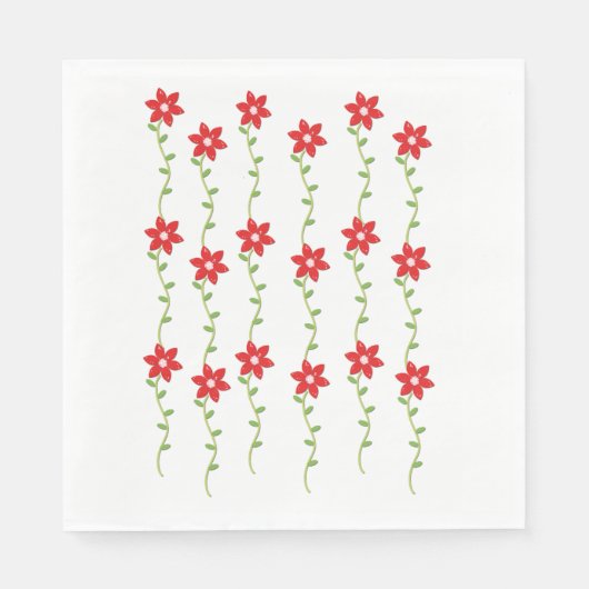 ポインセチア紙ナプキンス スタンダードランチョンナプキン (正面)