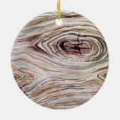 ポインセチア素朴ウッドランドリース写真with Year セラミックオーナメント (裏面)