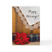 ポインセチア素朴ビジネスカントリーのクリスマス