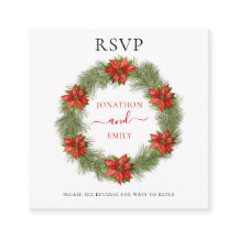 ポインセチア結婚クリスマスQRコードRSVP