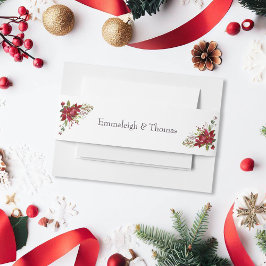 ポインセチア結婚フローラ |緋色 招待状ベリーバンド