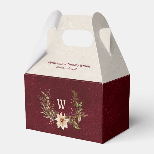 ポインセチア結婚&ベリー フェイバーボックス (正面サイド)