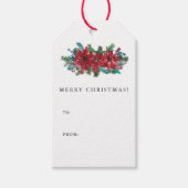 ポインセチア緑のクリスマス ギフトタグ (正面)
