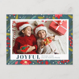 ポインセチア花のパターン喜ばしい写真クリスマス シーズンポストカード