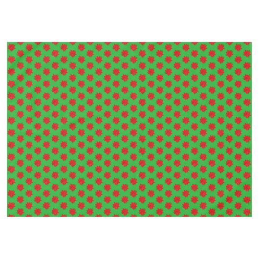 ポインセチア花の模様（緑のテーブルクロス） テーブルクロス (正面(横))