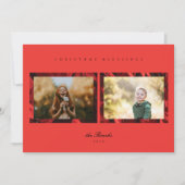 ポインセチア花びらフレーム2 Photo Christmas Card シーズンカード (正面)