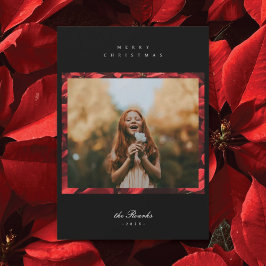 ポインセチア花びらフレーム2 Photo Christmas Card シーズンカード