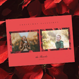 ポインセチア花びらフレーム2 Photo Christmas Card シーズンカード