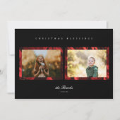 ポインセチア花びらフレーム2 Photo Christmas Card シーズンカード (正面)