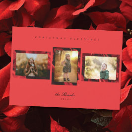 ポインセチア花びらフレーム3 Photo Christmas Card シーズンカード