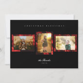 ポインセチア花びらフレーム3 Photo Christmas Card シーズンカード (正面)