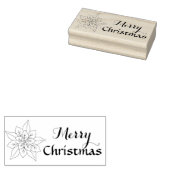 ポインセチア花イラストレーションメリークリスマス ラバースタンプ (押印)