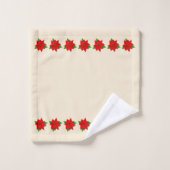 ポインセチア花オンライトシャンパンベージュ バスタオルセット (ウォッシュタオル)