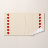 ポインセチア花オンライトシャンパンベージュ バスタオルセット (ハンドタオル)