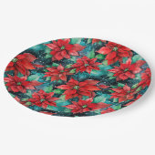 ポインセチア花クラシック咲きクリスマスフローラ ペーパープレート (アングル)