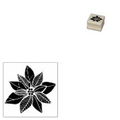 ポインセチア花クリスマス冬の休日 ラバースタンプ (押印)