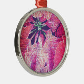 ポインセチア花デジタルアート メタルオーナメント (右)