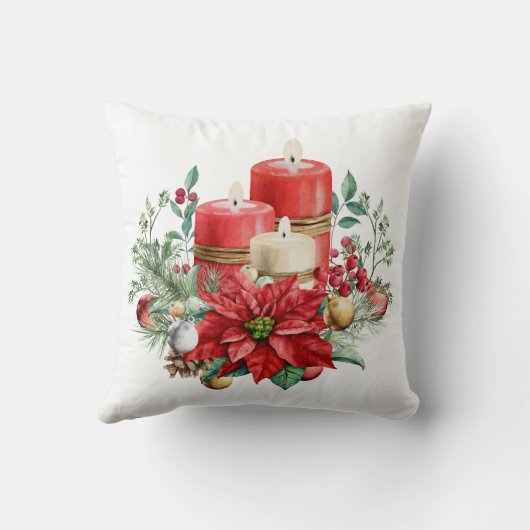 ポインセチア花付きキャンドルセンターピース クッション (裏面)