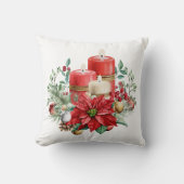 ポインセチア花付きキャンドルセンターピース クッション (正面)