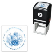 ポインセチア花付きキャンドルセンターピース セルフインキングスタンプ (インサイチュ)